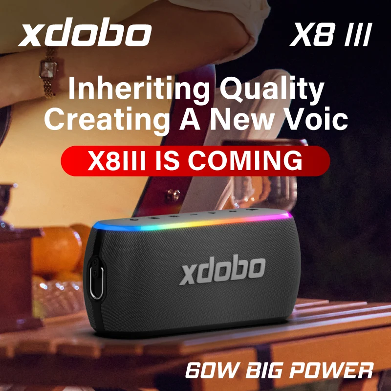 

XDOBO X8 III Wireless TWS Bluetooth Speaker RGB Light Column Stereo Subwoofer Outdoor Waterproof Sound Box Support Power Bank