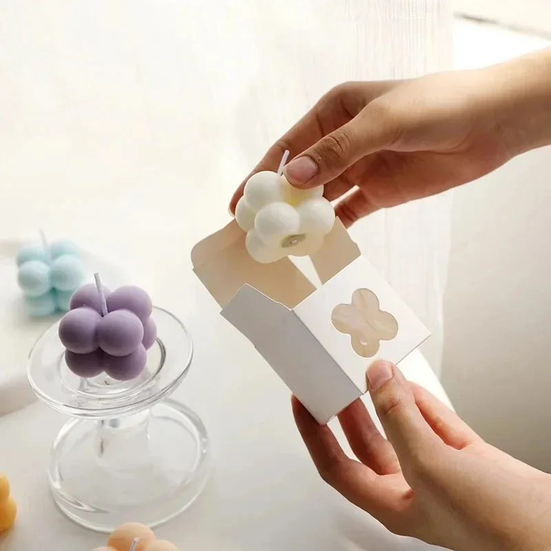 Mini Bubble Cube Scented Candle, Handmade Aesthetic Wax Candle for Bedroom Wedding Party Home Decor & Souvenir