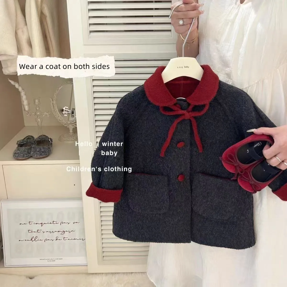 

Autumn and Winter Baby Girls' Woolen Coat 2025 New Style Children's Two sided Woolen Coat Medium length Clothes 80-130cm