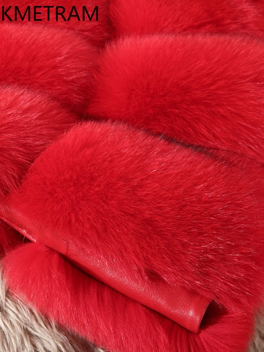 100 % natürliche Fuchspelz-Weste für Damen, mittellang, ärmellos, echter Pelzmantel mit Kapuze, 2025, hochwertige Winterkleidung, Yng