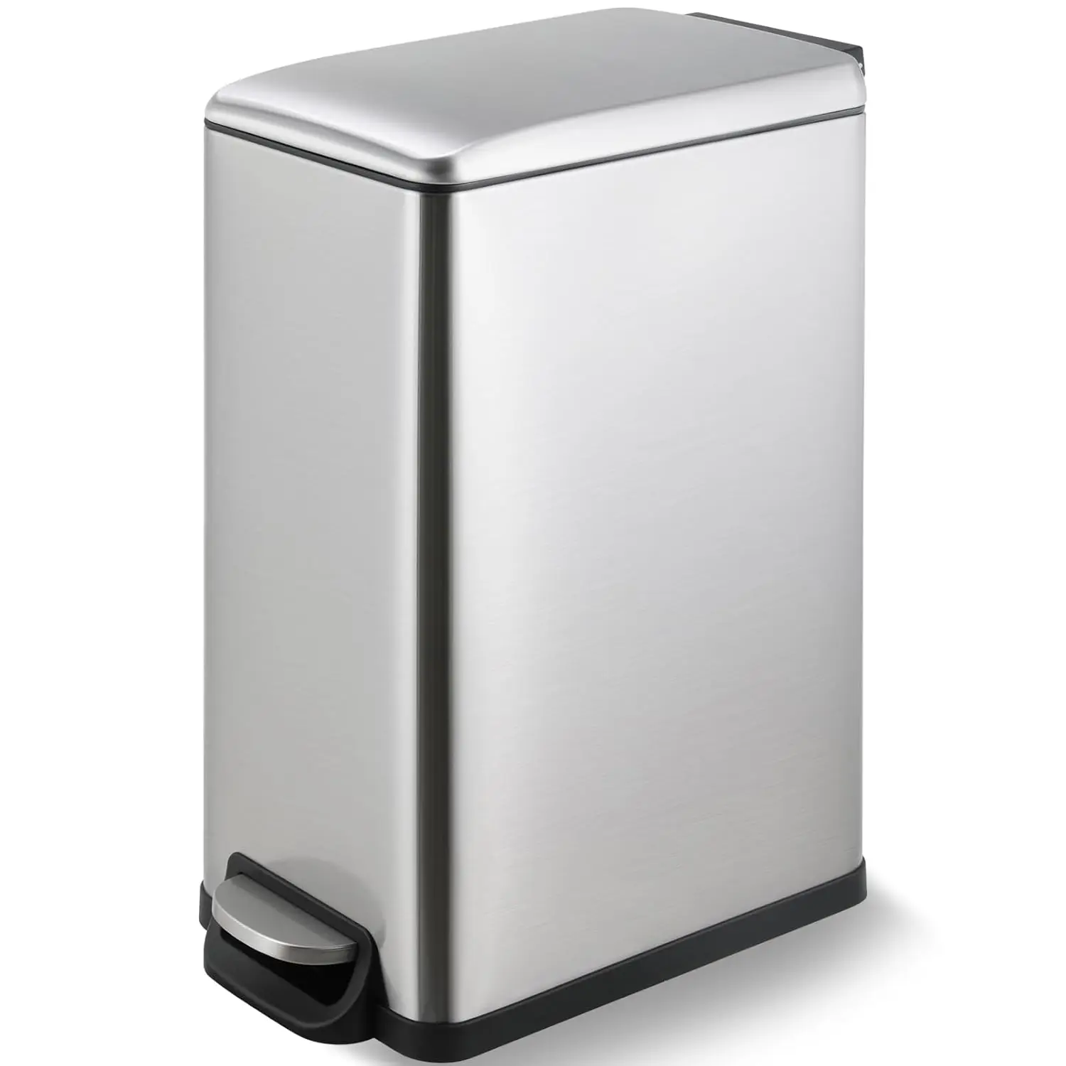 13.2 Gal Slim Kitchen Trash Can with Lid, 50L Stainless Steel Garbage Can, Large Kitchen Rubbish Can