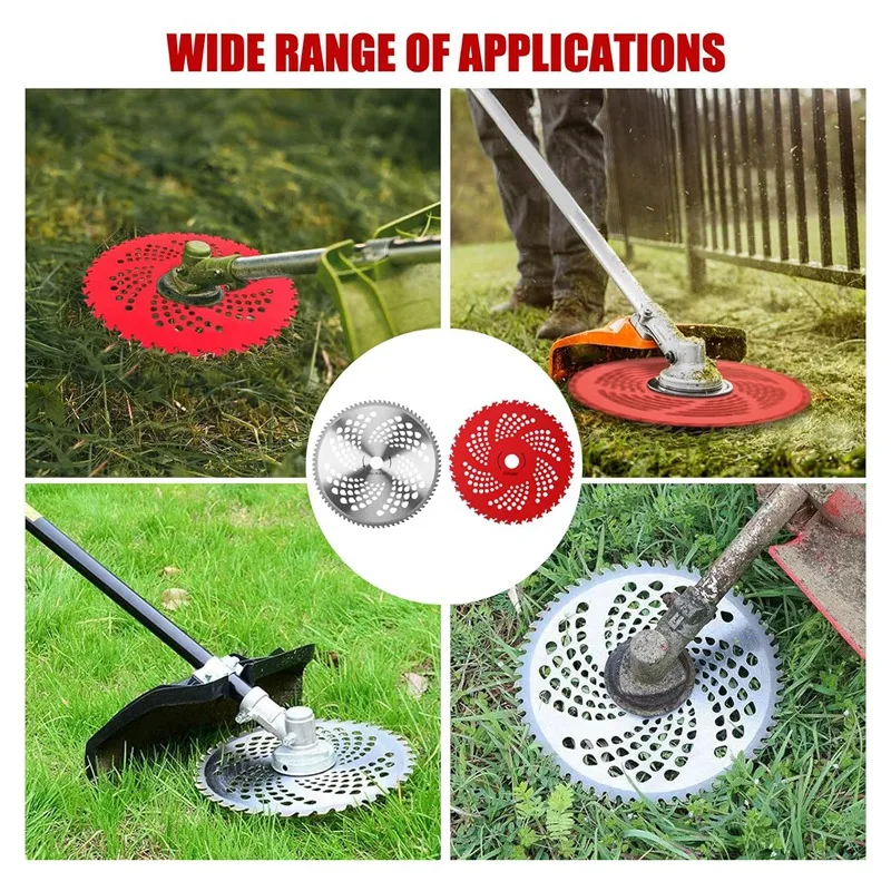 10In X 80T Tip Brush Cutter Trimmer Blades & 9In X 36 Teeth Carbide Tipped Blades With Universal Adapter Kit Compatible Durable