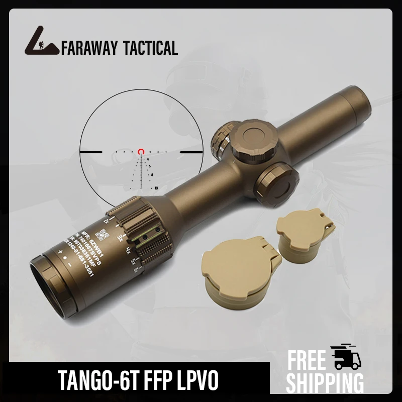 Evolution Gear LPVO Tactical Optical FFP Riflescope TANGO6T 1-6x24MM 30mm Tube Airsoft and Hunting with Full MilSpec Markings