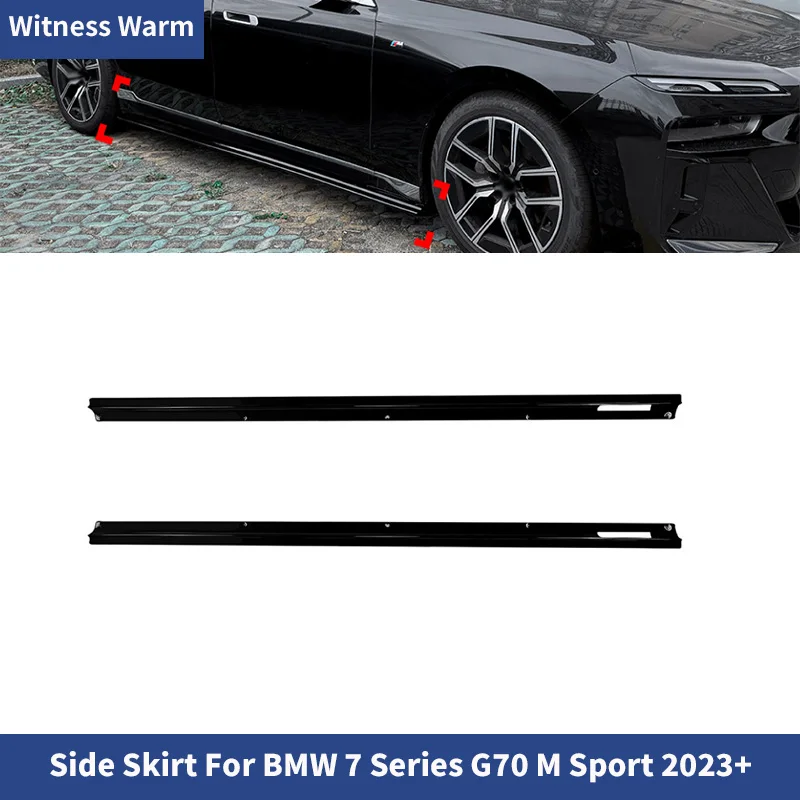 Pour BMW Série 7 G70 M Sport 2023+ Extensions de jupes latérales de voiture, séparateurs de jupes latérales, diffuseur, kit carrosserie