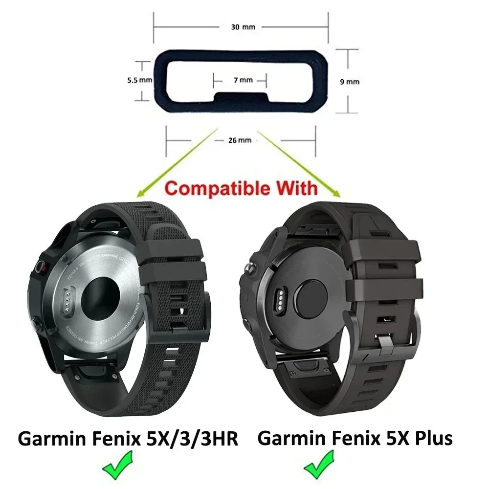 Pulseira de silicone para relógio, suporte de segurança, anéis retentores para garmin fenix 6s 6x 6 pro 5x 5S 5 plus, acessórios
