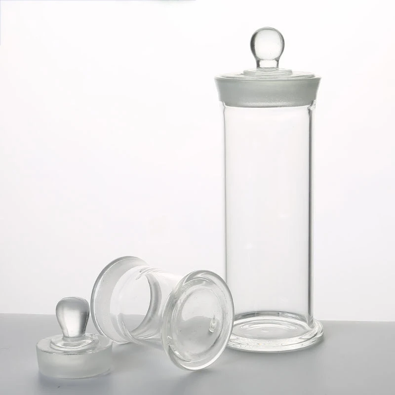 1 piece of glass specimen bottle, frosted wide mouth with lid, 60*150mm sealed transparent specimen bottle