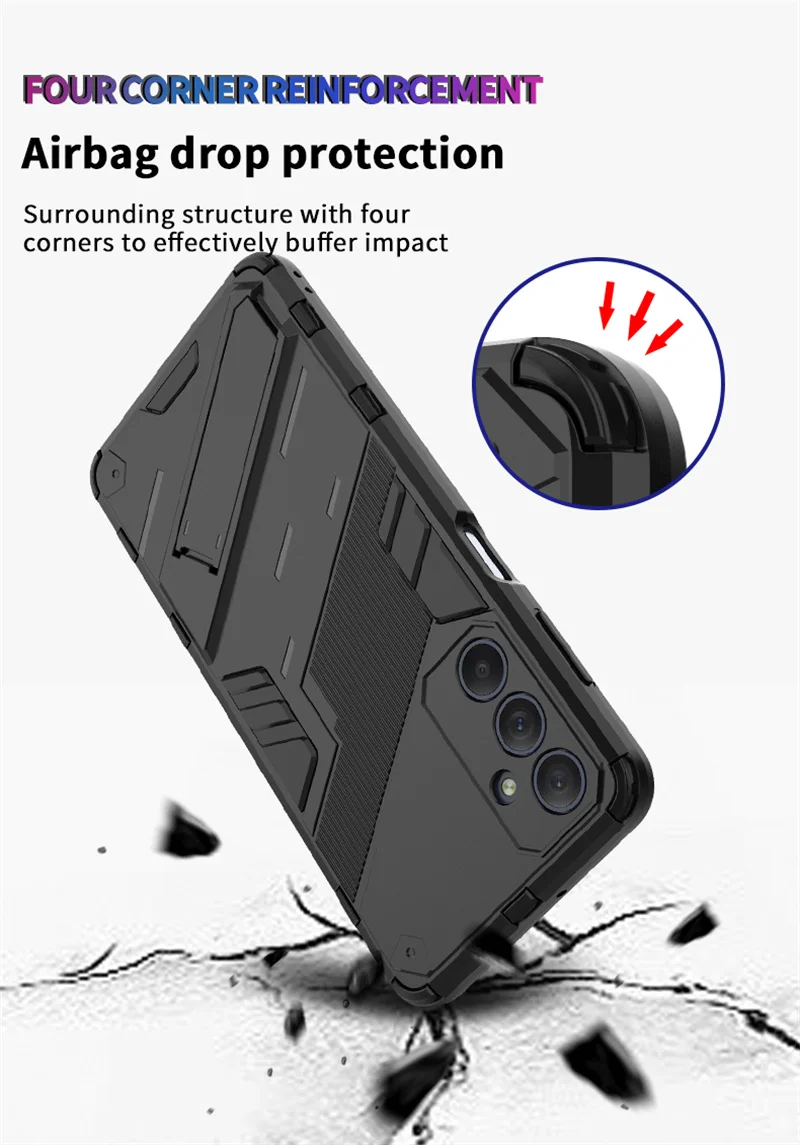 For Samsung Galaxy M54 M14 F14 5G Case Armor Shockproof Coque For Galaxy A14 A24 A34 A54 A04 E A04S Magnetic Holder Stand Cover