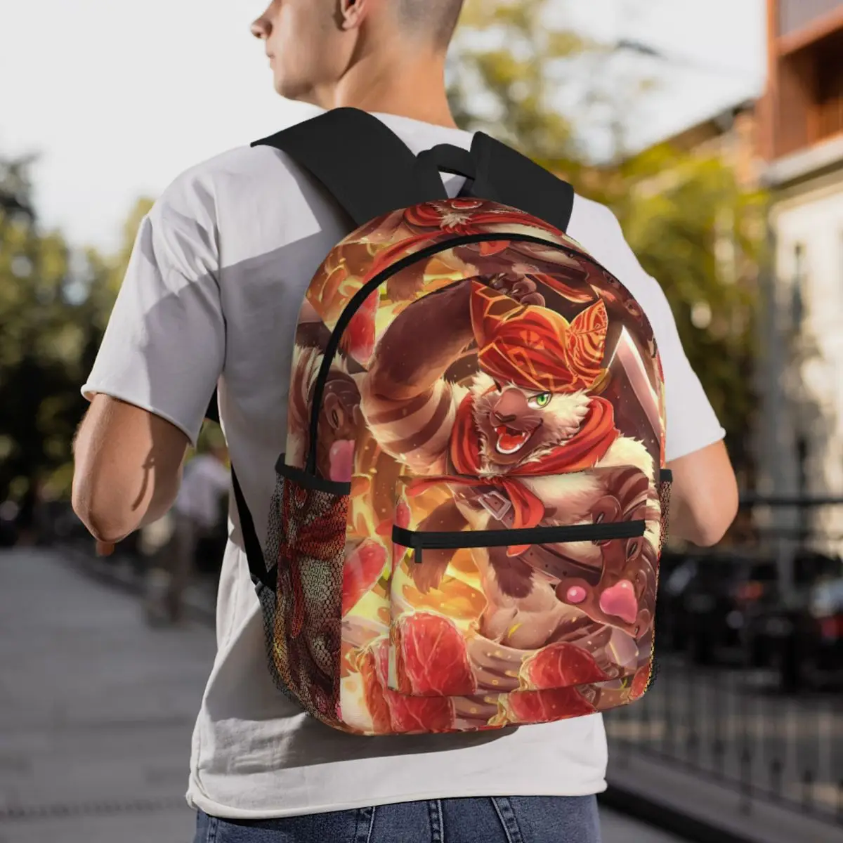 Monster Hunter Palico Cat Meowscular Backpack Student BookBag Children School Bag Computer Shoulder Bags for Men Women