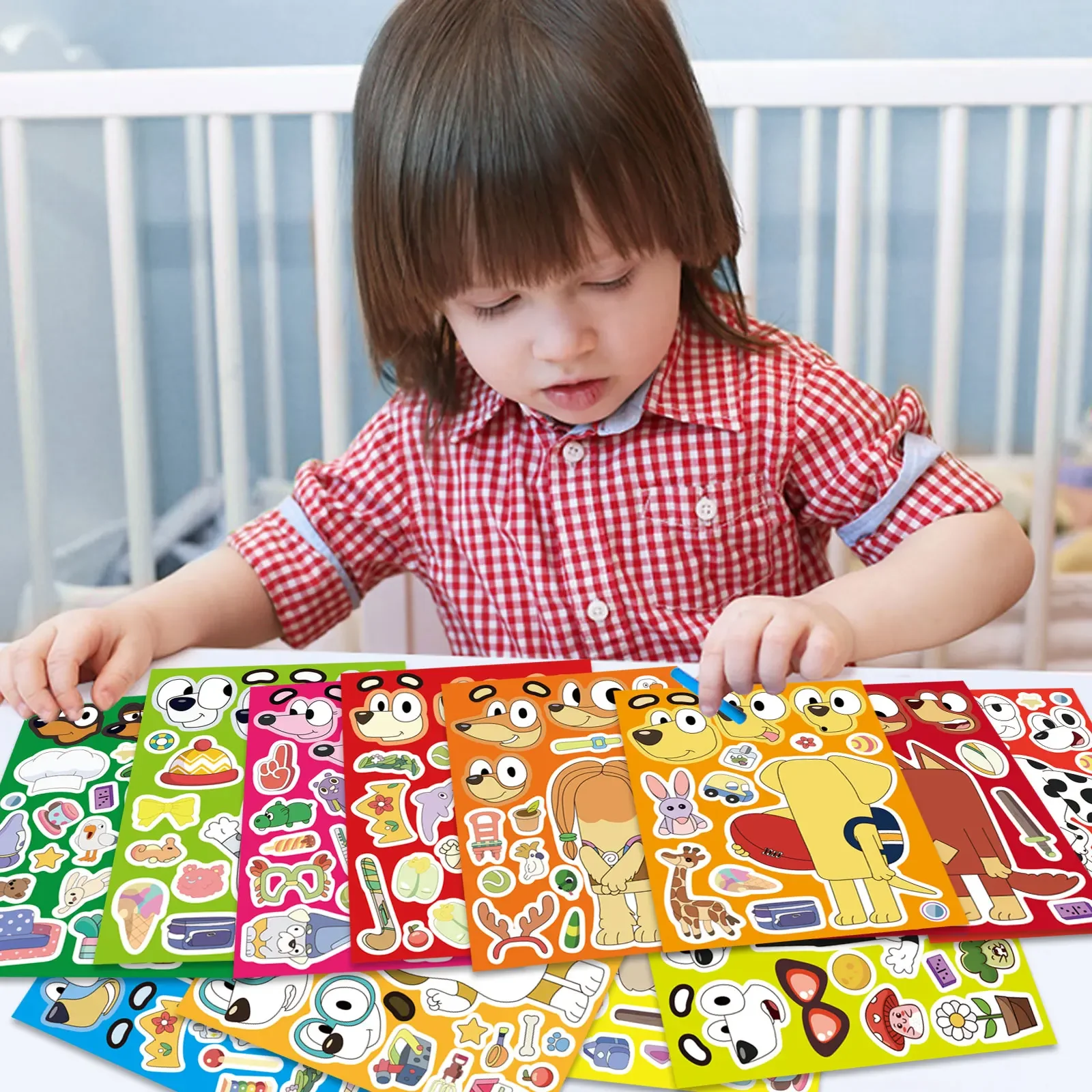 สติกเกอร์ลายการ์ตูนบลูอี้ 6/12 แผ่น สำหรับตกแต่งโทรศัพท์ แล็ปท็อป กระเป๋าเดินทาง สเก็ตบอร์ด ลายกราฟฟิตี้ สนุกสำหรับเด็ก เป็นของขวัญ