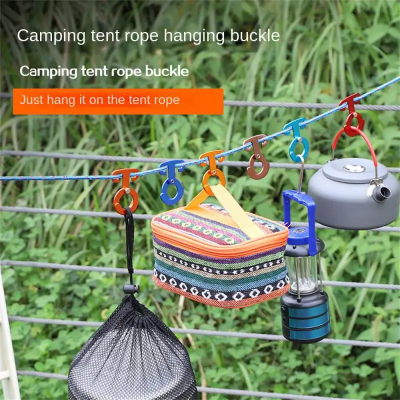 1/2/3PCS Aluminum Alloy Hanging Buckle Adjusted Outdoor Storage Hook Oxidation Pendant Home Storage Clothesline Buckle Durable