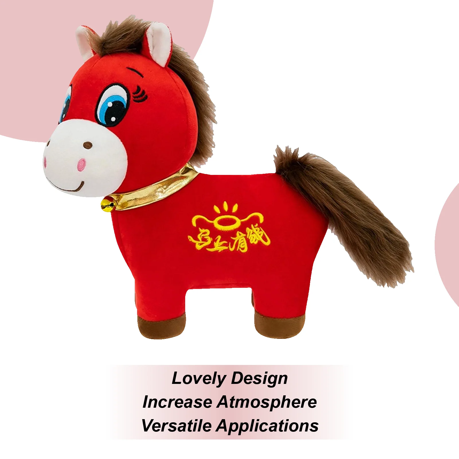 

Plush Horse Stuffed Animal 9.8 Inches Stuffed Animal Toy 2026 Chinese New Year Collectible Plush Dolls For Car Seat Nursery