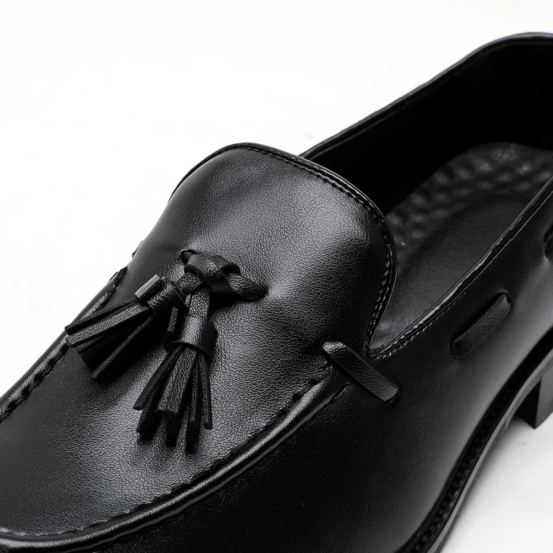 hight quality british style pointed leather shoes for men's black brown hombre wedding banquet casual dress large size loafers