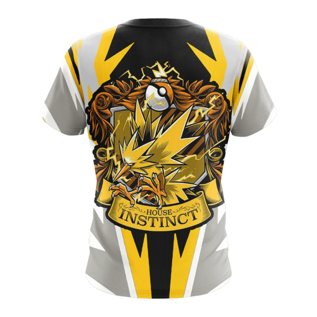 Potdemiel Pokémon Go Team Instinct Zapdos Allover Print Adult Kids Athleisure T-Shirt Family Summer Quick-dry Soft Lightweight