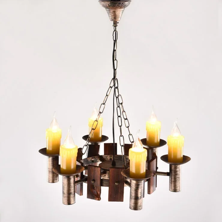 Vintage retro personality wrought iron american village loft antique restaurant chandeliers