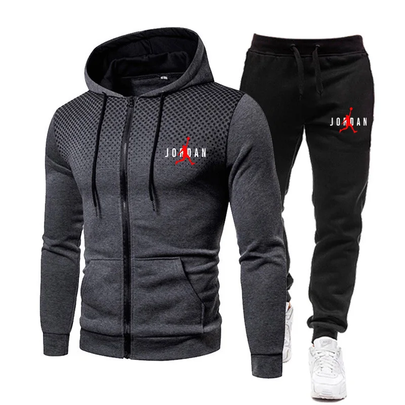 2024 new link men\'s sportswear casual zipper pullover men\'s set autumn and winter two-piece set men\'s sportswear+pants set