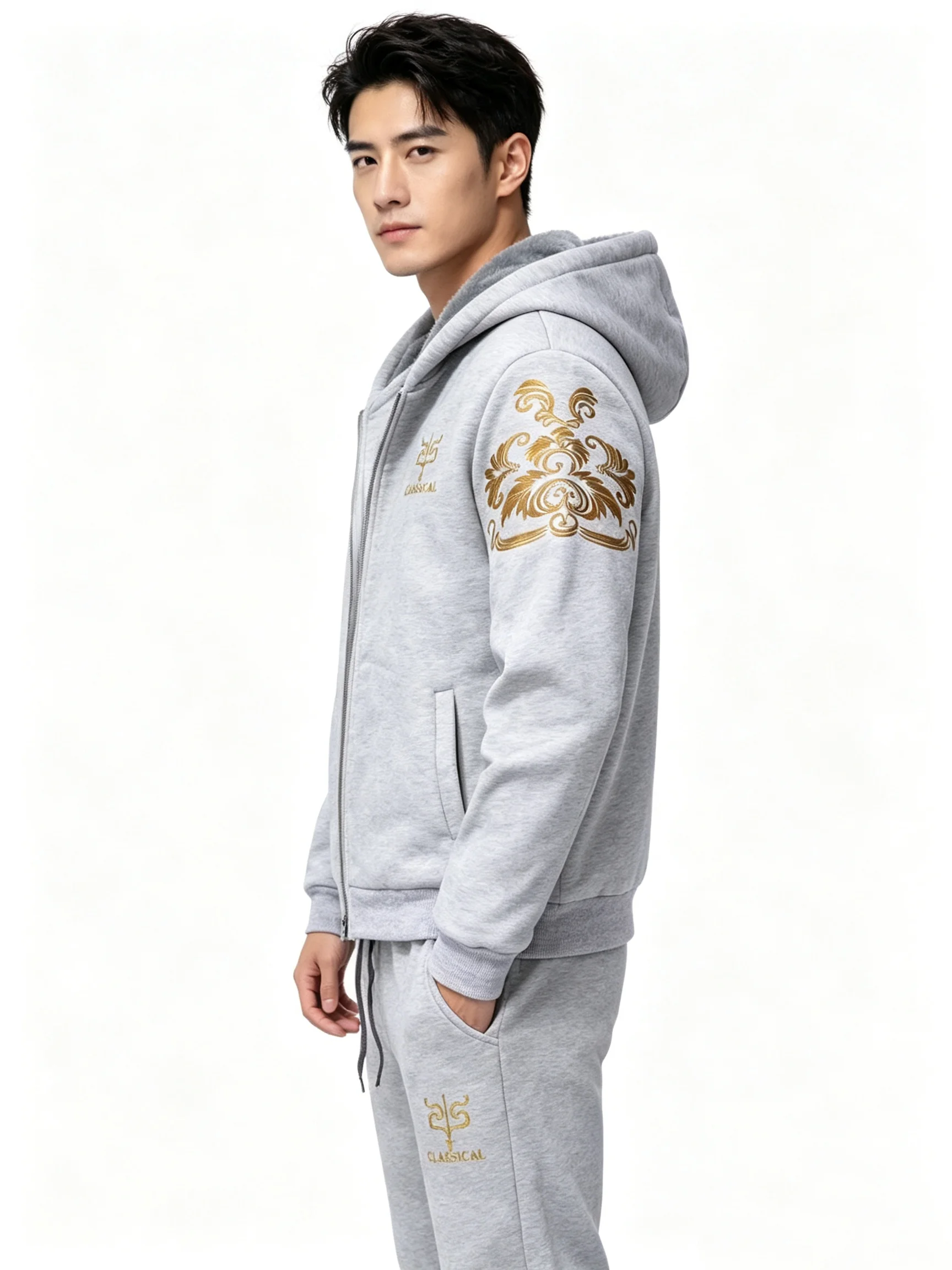Men Fleece Lined Tracksuit 2 P - Fleece Hoodie Lined 评论和价格