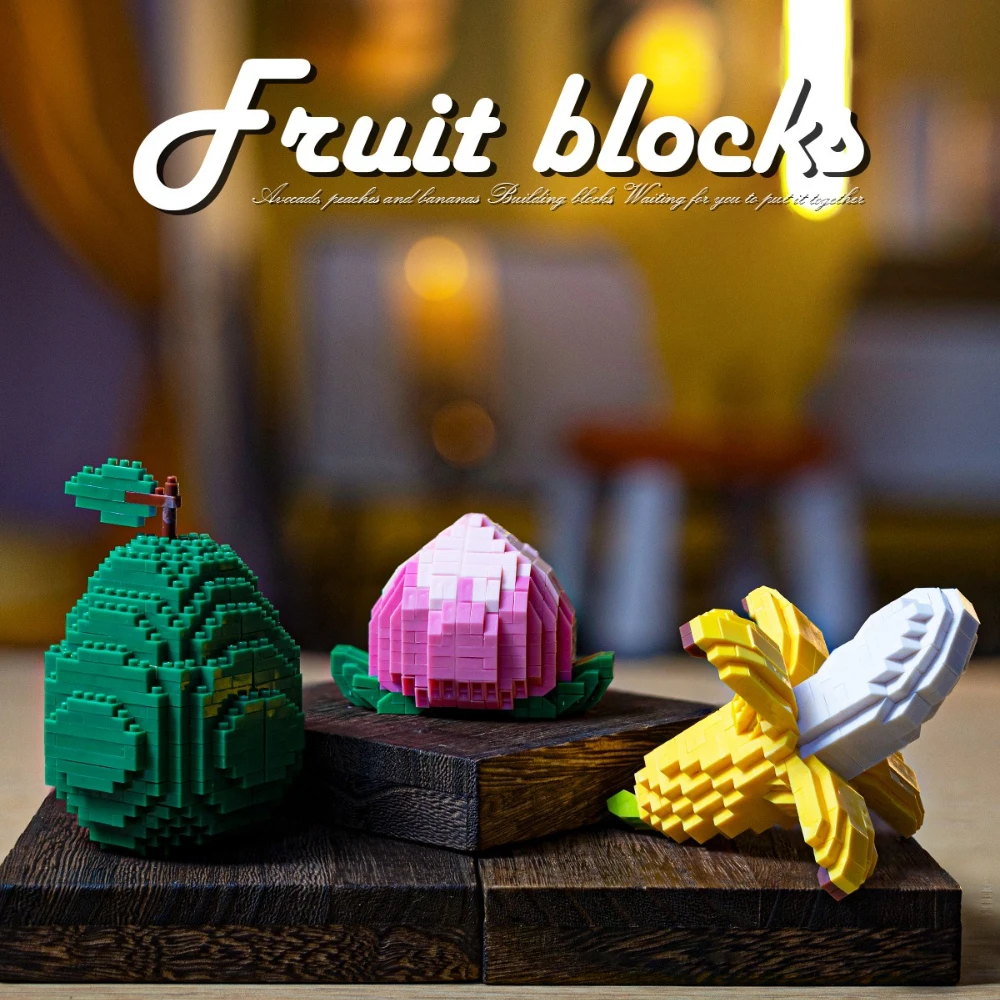 

MOC Orange Peach Fresh Fruit Building Blocks Set Avocado Banana Lemon Student Classroom Puzzle Toy For Kids Adults Birthday Gift