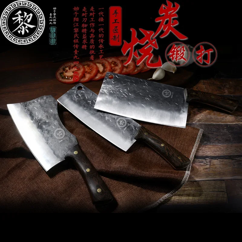 Traditional Craftsmanship Chopper Knife Handmade Forged Butcher Cleaver Kitchen Chef's Chopping Slicing Cooking Tools