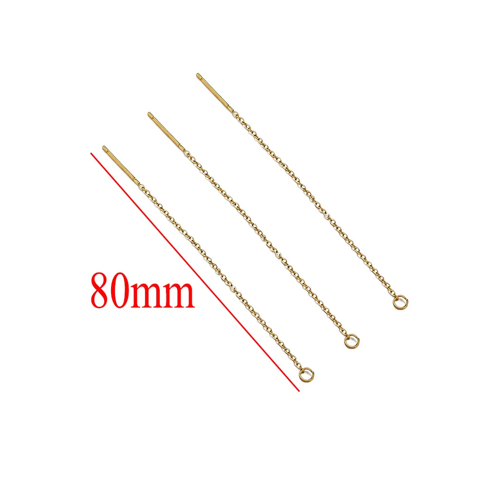 10pcs Stainless Steel Long Ear Line Earrings Ball Dangle 8/13cm Tassel Chain for DIY Jewelry Accessories Woman Handicraft Making view 3