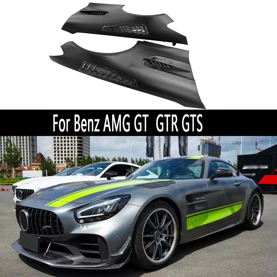 

For Mercedes Benz AMG GT GTR GTS Carbon Fiber Fender Car Front Bumper Side Fender Air Vent Covers Trims Parts Body kit