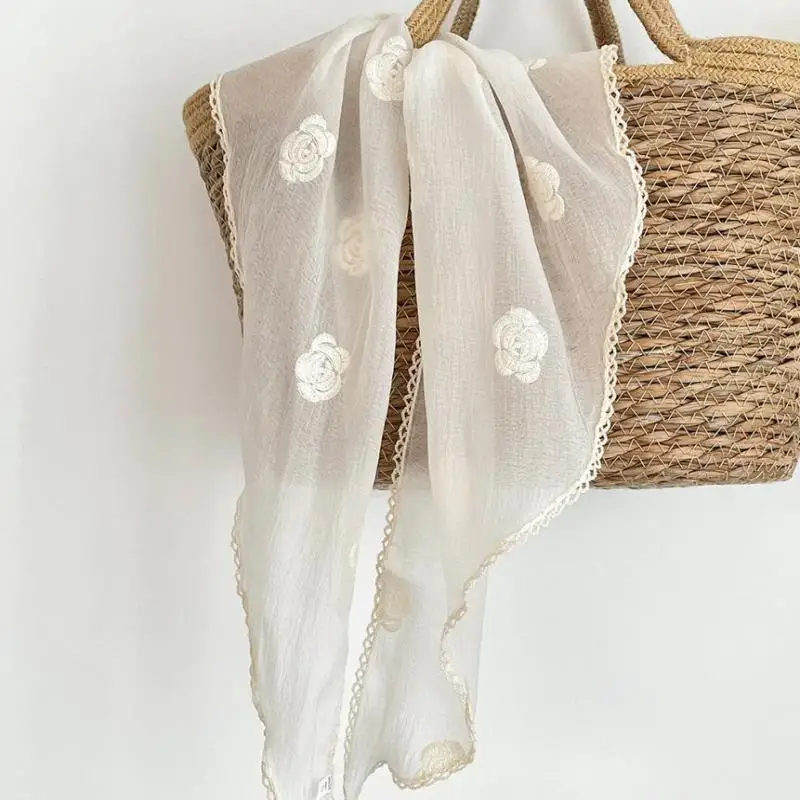 

Кружевная повязка на голову в стиле ретро во французском стиле, шарф для волос с принтом розы, богемный треугольный платок, повязки для волос для женщин и девочек, модные милые