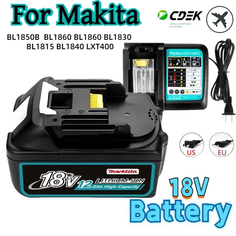 

Genuine FOR Makita 12.0Ah 18V battery for Makita BL1860 BL1850B BL1850 BL1840 BL1830B power tools Replacement Lithium Batteries