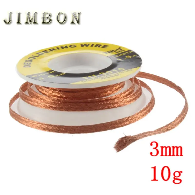 

1.5M 3mm Desoldering Mesh Braid Tape Copper Welding Solder Remover Wire Soldering Wick Tin Lead Cord Flux For BGA Repair Tool