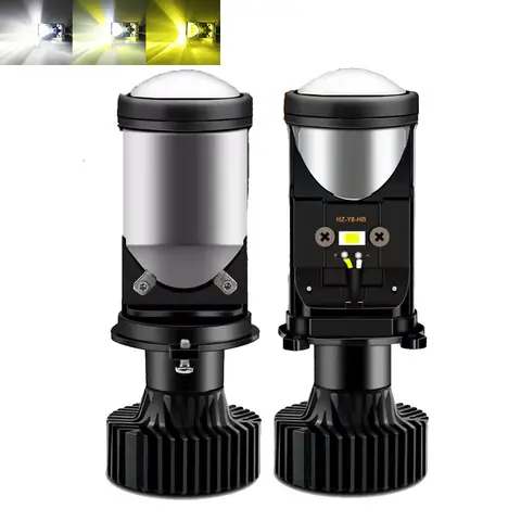 H4 LED Projector Lens 30000LM 120W Mini H4 Bi LED Lenses Car Headlight Bulbs 3000K+4300K+6000K High Low Beam Canbus 12V LHD