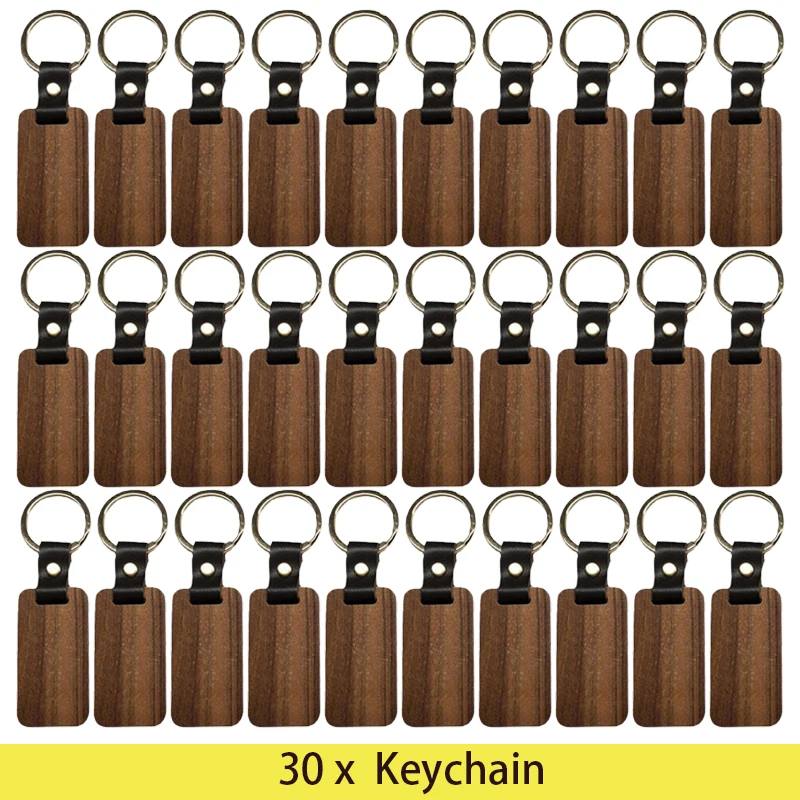 

30Pcs Wood Keychain For Keys Keychain For Women Blank Keyring For Car Accessories Wholesale Fashion Jewelry Trend Gift