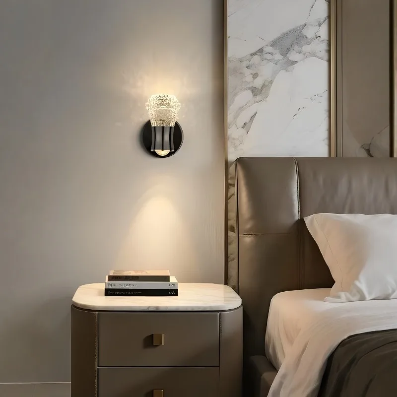 

Nordic Living Room Sofa Side Background Minimalist Wall Lamp Bedroom Bedside Study Balcony Corridor Rotatable LED Sconces Lights