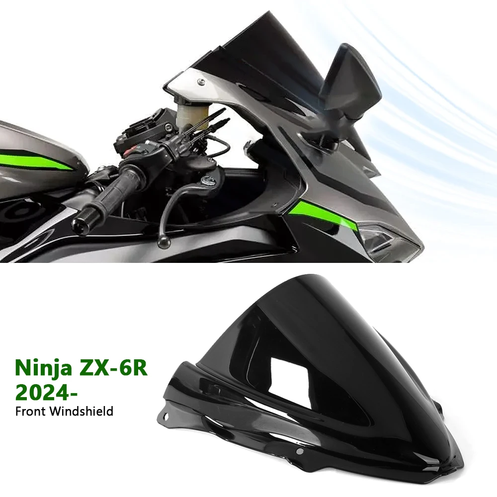 

For Kawasaki Ninja ZX6R NINJA ZX-6R ZX 6R 2024 2025 Motorcycle Windshield Windscreen Double Bubble Acrylic 3 Color