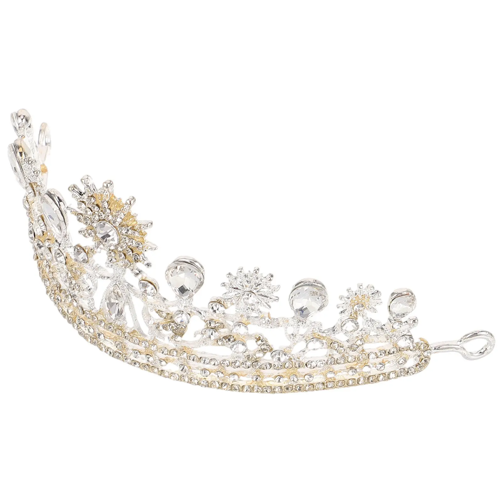 

1Pcs Bridal Baroque Alloy Rhinestone Crown White Elegant Wedding Hair Accessory Classic Retro Crown for Women Bride