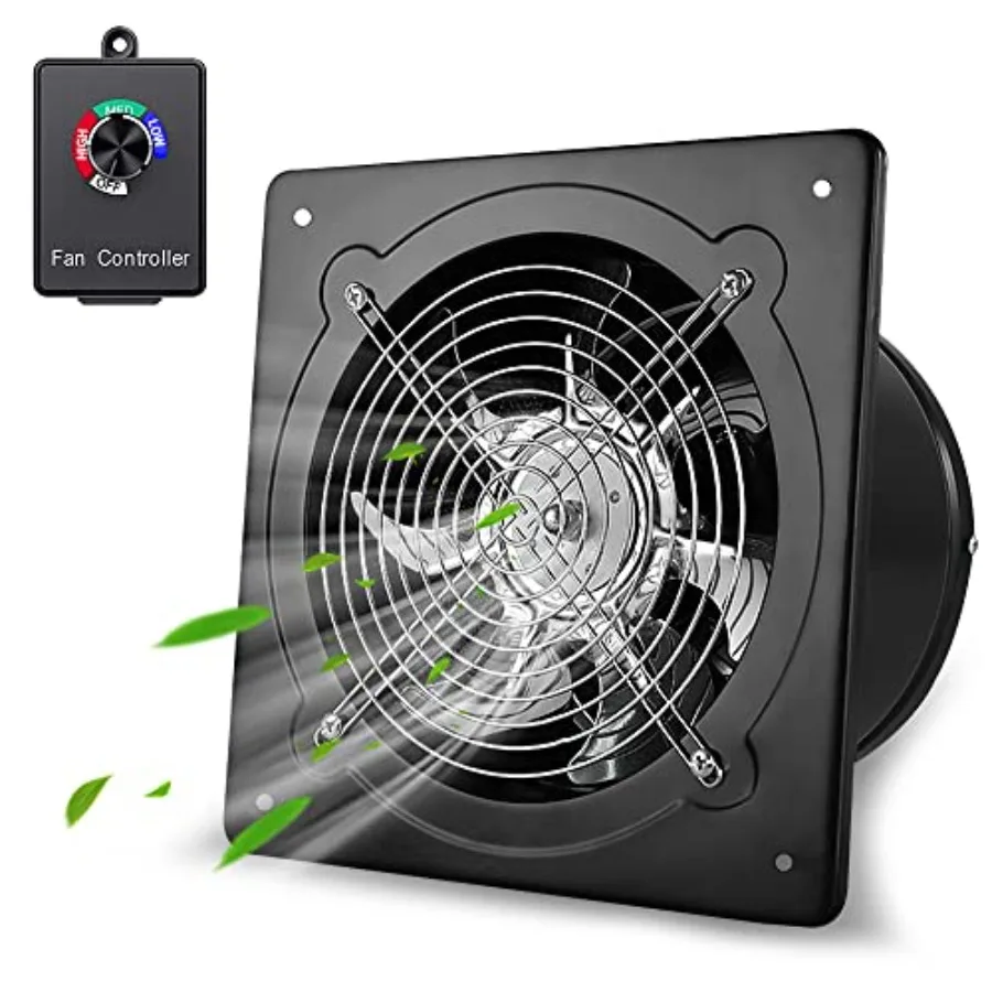 

6 Inch Exhaust Fan with Variable Speed Controller 110V Wall Mounted with Backdraft Damper 353 CFM Low Noise for Kitchen Bathroo