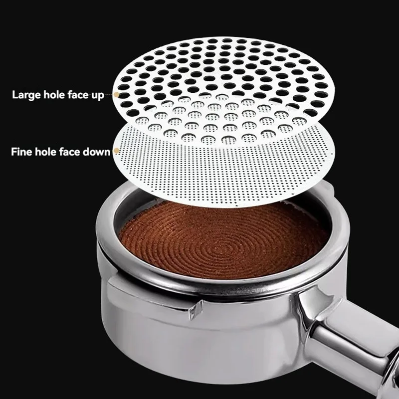 51/53/58mm Espresso Puck Screen Double Layer Metal Coffee Reusable Filter for Portafilter Home Basket Coffee Accessories