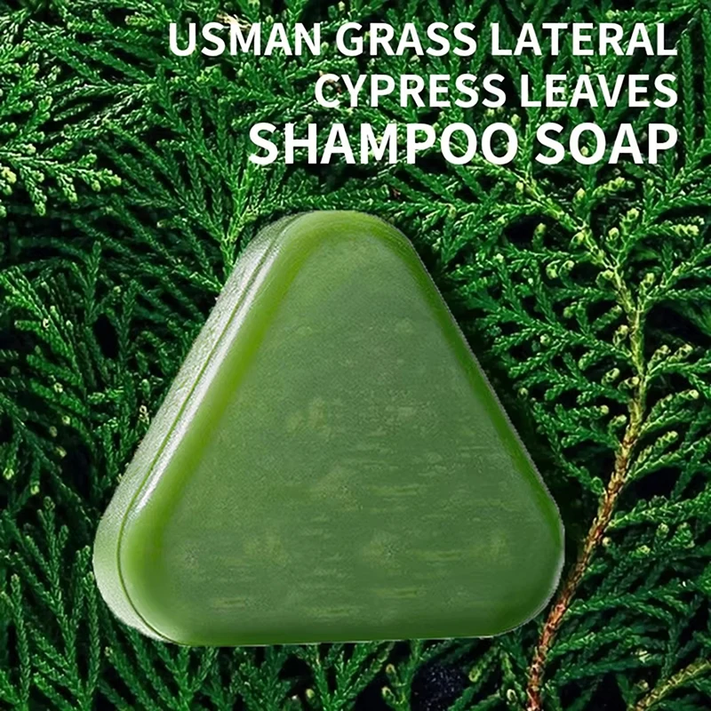 New Natural Herbal Shampoo Soap Usman Grass & Platycladus Handmade Soap Hair Nourishing Oil Control Refreshing Fluffy Soothing