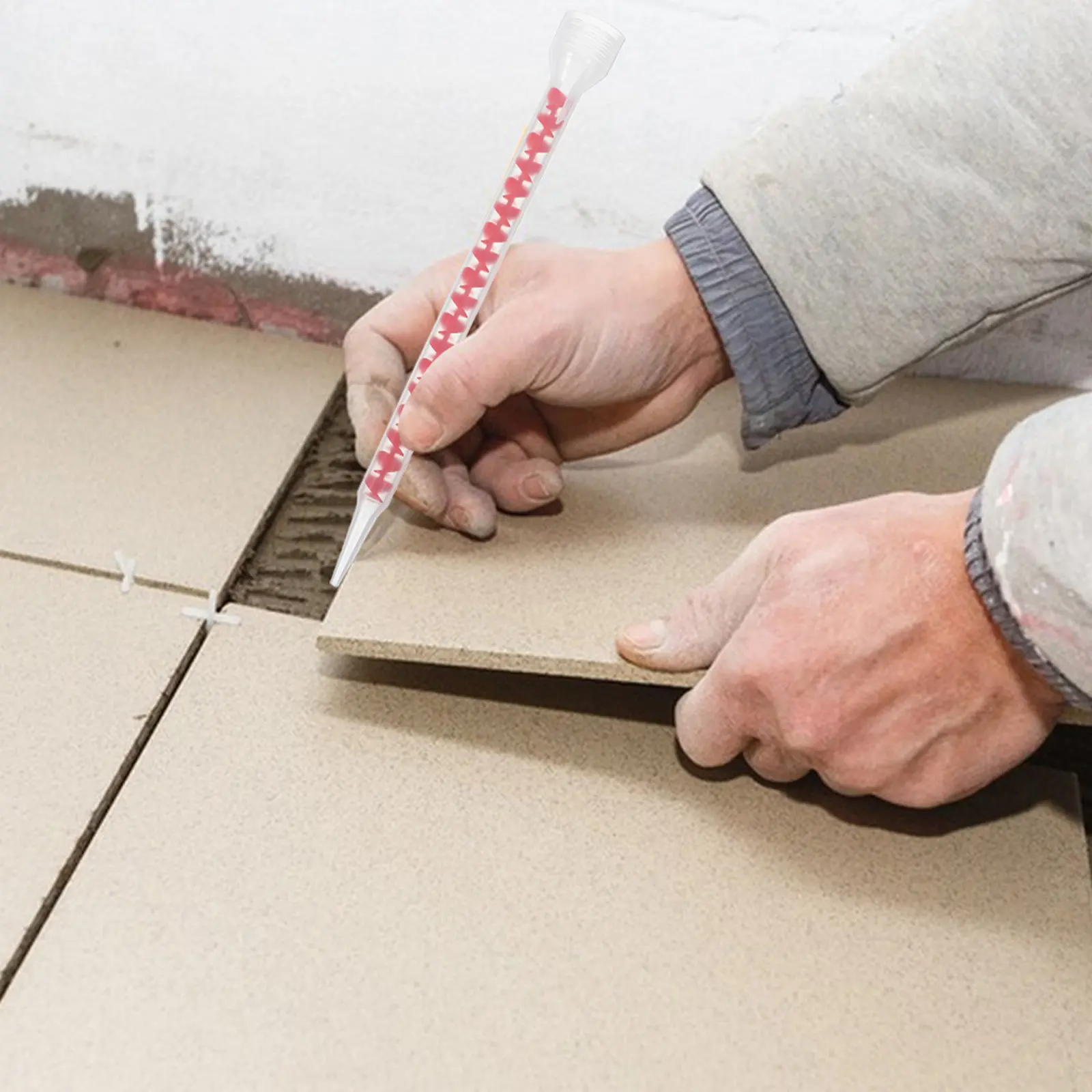 

Набор из 12 спиральных насадок-миксеров для статического смешивания, аппликаторы для герметика и затирки, длинные трубки для самостоятельного заполнения швов плитки, инструмент для смешивания клея