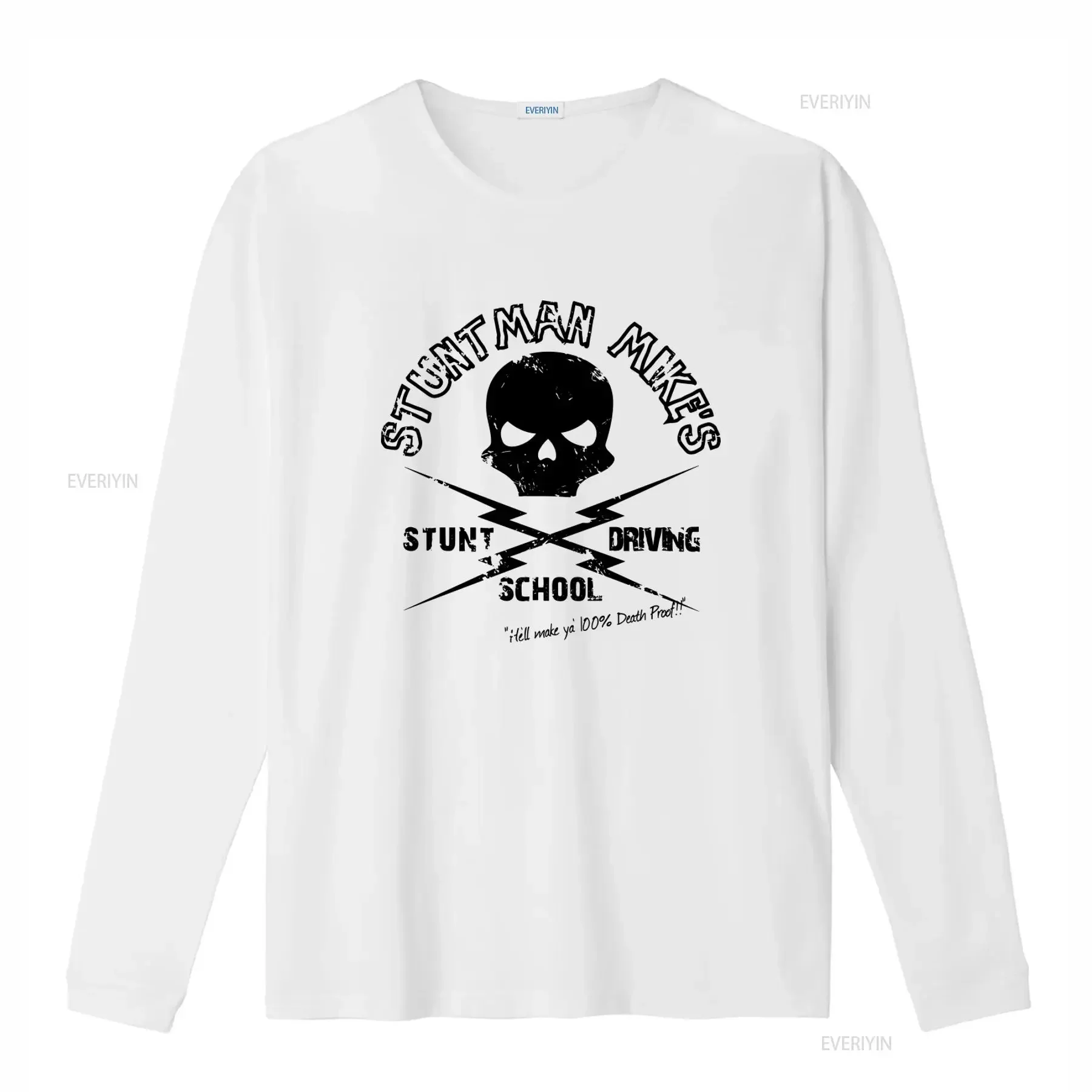 Stuntman Mike's Driving School Tarantino Death Proof T Shirt Skull Print for Extreme Style vintage Washed Unisex Casual