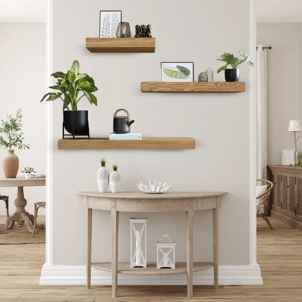 Solid Color Wooden Magic Flap Shelf Wall Mounted Decorative Hidden Shelves with Secret Compartment Space Saving