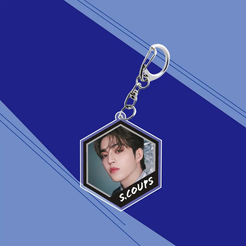 KPOP S.COUPS JEONGHAN Fashion Photo Printed Hang Tag Keyring JOSHUA HOSHI MINGYU Acrylic Keychain Bag Accessories Fans Collect