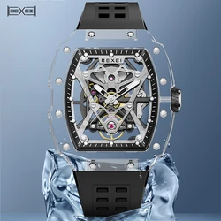 BEXEI TR90 material Transparent Watch for Men Automatic Mechanical Wristwatches Skeleton Watches Luminous waterproof  9130