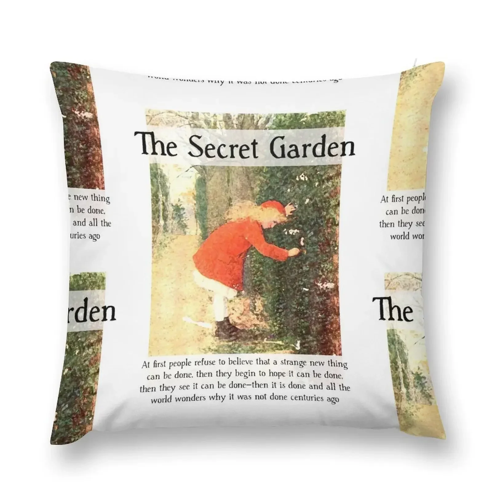 The Secret Garden, Frances Hodgson Burnett Artwork Quote Throw Pillow Pillows Aesthetic Pillowcase pillow