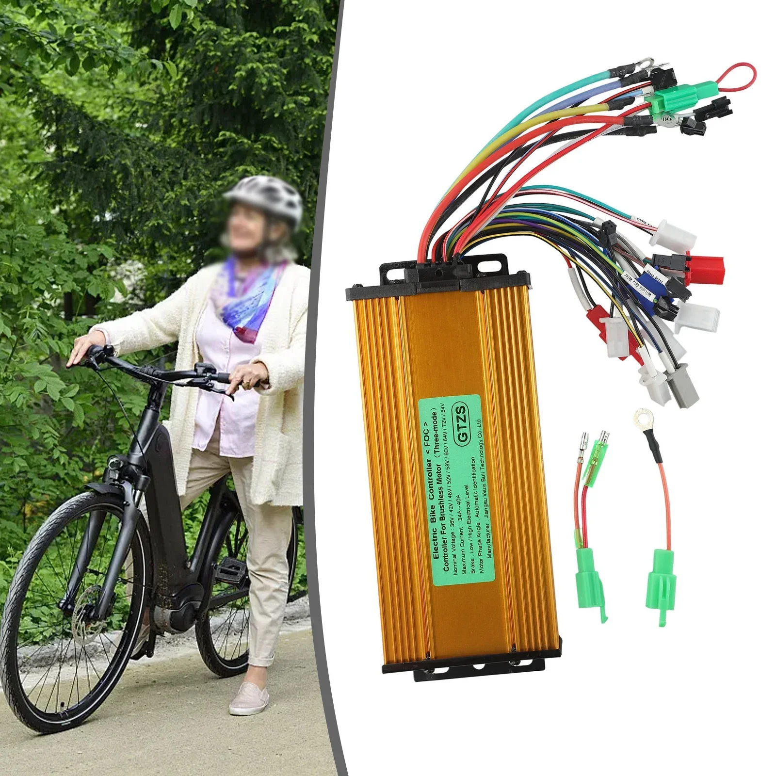 1PC 48V/60V/64V/72V 1200W 35A 215X85X45mm Motore Brushless In Metallo Controller Onda Sinusoidale 1200W 48V/60V/72V 35A 15mos Per E-Bike