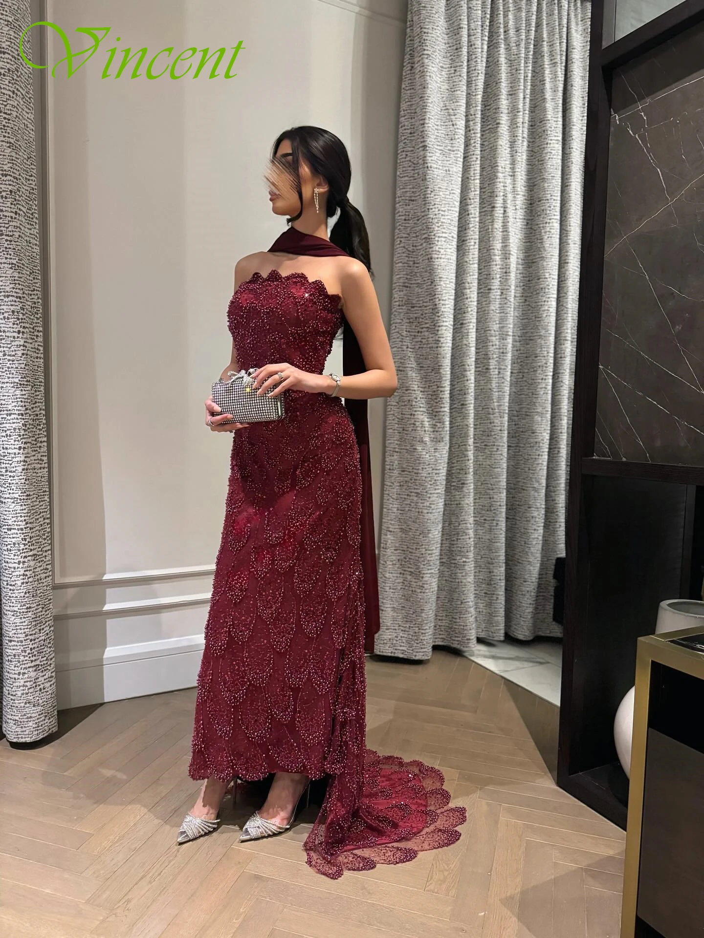 Abito da sera formale classico senza maniche dritto personalizzato senza spalline Abito da ballo di moda elegante e delicato su misura