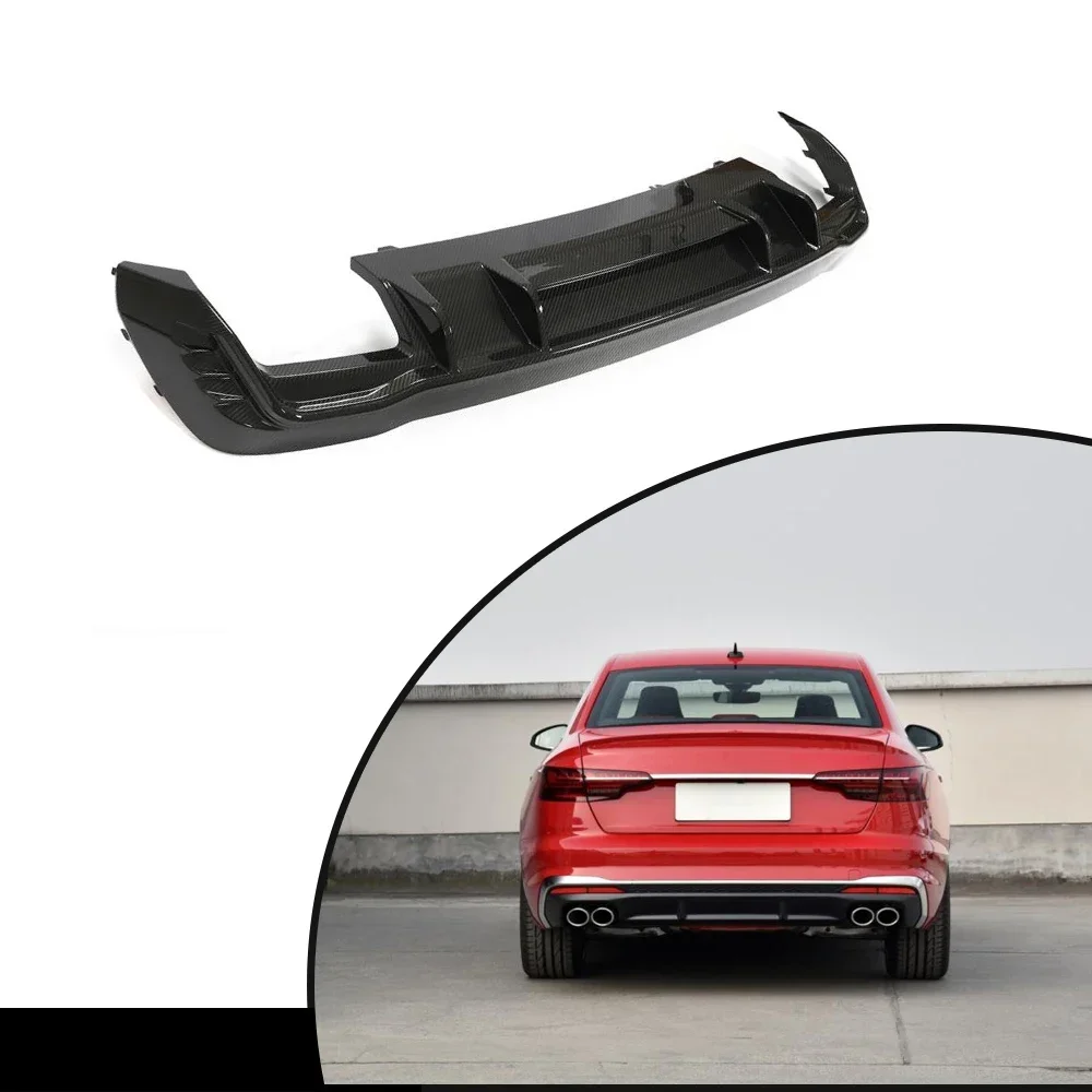 High Precision Upgrade Pre-preg Dry Carbon Fiber S4 Rear Diffuser Spoiler For Audi A4 B9 S-LINE S4 Sedan 2020 - 2022