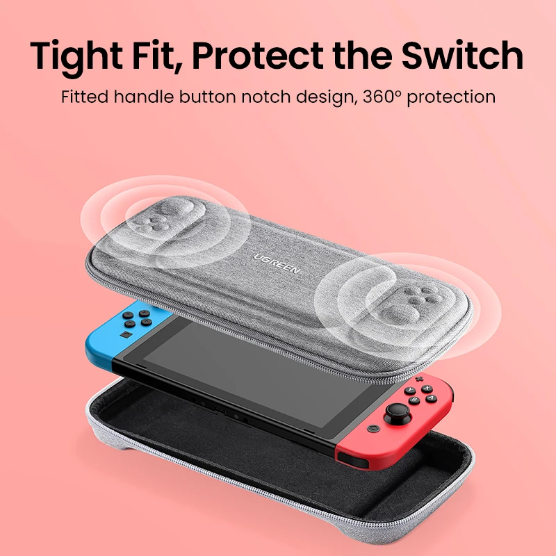 UGREEN Storage Bag Case for Nintendo Switch OLED Lite Accessories 10 Game Card Slots Protective Carrying Portable Travel Bag