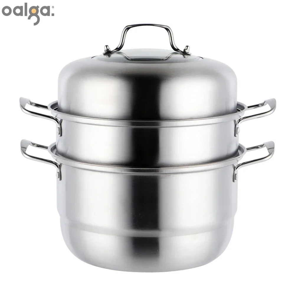 Microwave Silicone Steamer Vertical Steamer Steamed Bun Steam Pot Cooking Basket Bamboo Kitchen 3 Layers Stainless Steel Steamer