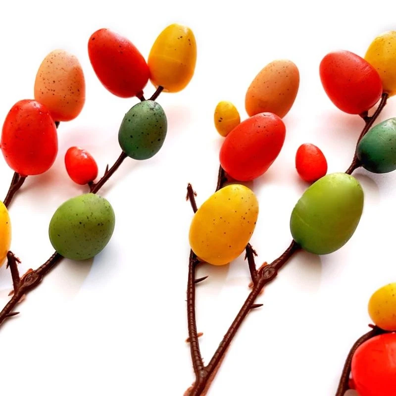 부활절 달걀 절단 인공 꽃 지점 다채로운 거품 새 계란 축하 장식 홈 봄 파티 용품