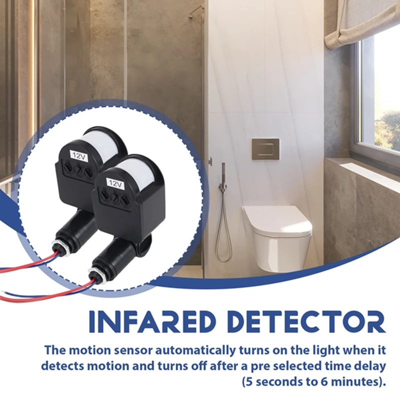 3 Pcs Black Motion Detectors Motion Sensor Light Switch Outdoor Pir Direct Current 12V Motion Sensor Pir Sensor