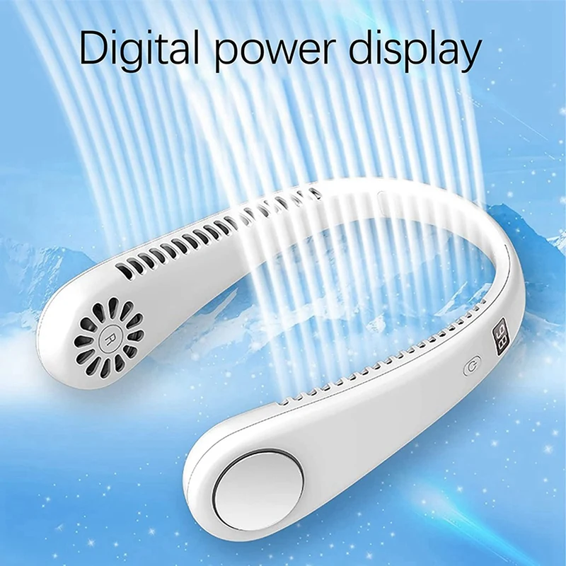 HOT! Silicone Leafless 3Speeds Fan Silent Sports Portable Electric Fan,Hanging Hands-Free Neck Lazy Portable Home Outdoor Fan