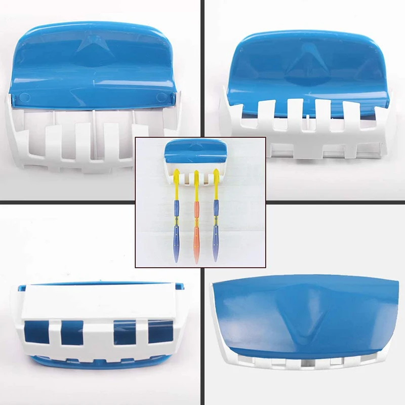 Toothbrush Holder Automatic Toothpaste Dispenser Set Dustproof Sticky Suction Wall Mounted Toothpaste Squeezer for Bathroom